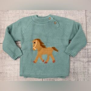 NEW Boutique Kids Horse Fleece Lined Pullover Sweater Size 4 / 5